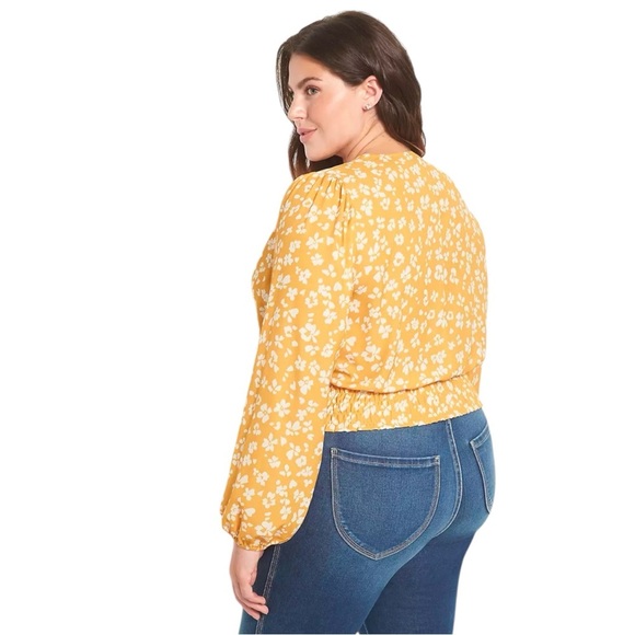LANE BRYANT NWT Ruching / Wrap L/S Bouse in Turmeric Size 22 - FEMININE - Picture 2 of 6
